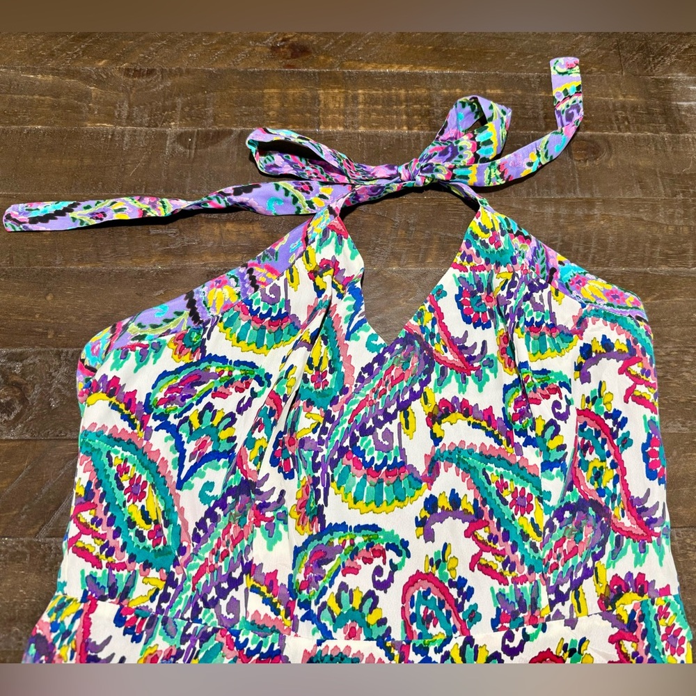 NWT Robert Graham Gracie Paisley Viscose Silk Halter Mini Dress Sz XL Date Party - Picture 9 of 14